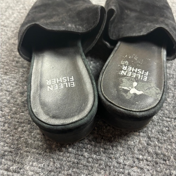 EILEEN FISHER Women’s Vero Cuoio Suede Mules Black slides size: 8 - Picture 9 of 11